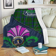 Henderson Tartan Crest Premium Blanket - Thistle Style