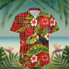 Hepburn Tartan Hawaiian Shirt Hibiscus, Coconut, Parrot, Pineapple - Tropical Garden Shirt