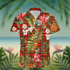 Hepburn Tartan Hawaiian Shirt Hibiscus, Coconut, Parrot, Pineapple - Tropical Garden Shirt