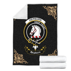 Hepburn Crest Tartan Premium Blanket Black