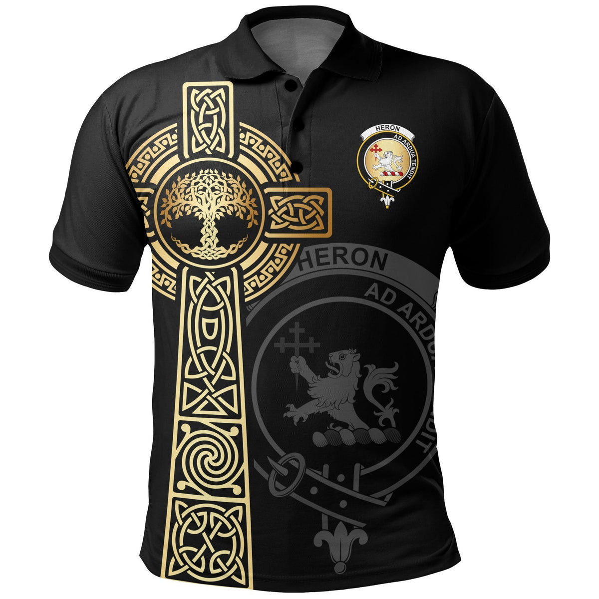 Heron Clan Unisex Polo Shirt - Celtic Tree Of Life