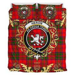 Heron Tartan Crest Bedding Set - Golden Thistle Style