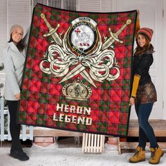 Heron Tartan Crest Legend Gold Royal Premium Quilt