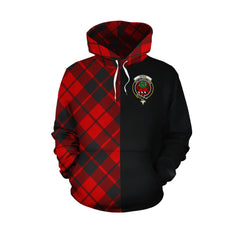 Hogg Tartan Hoodie Half of Me - Cross Style