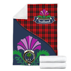 Hogg (or Hog) Tartan Crest Premium Blanket - Thistle Style