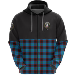 Home Ancient Clan Half Of Tartan Zipper Hoodie