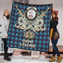 Home Ancient Tartan Crest Legend Gold Royal Premium Quilt