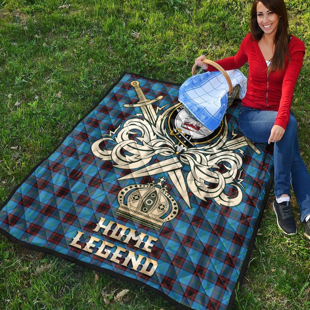 Home Ancient Tartan Crest Legend Gold Royal Premium Quilt