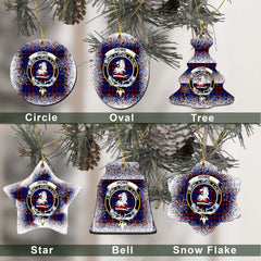 Home (or Hume) Tartan Christmas Ceramic Ornament - Snow Style