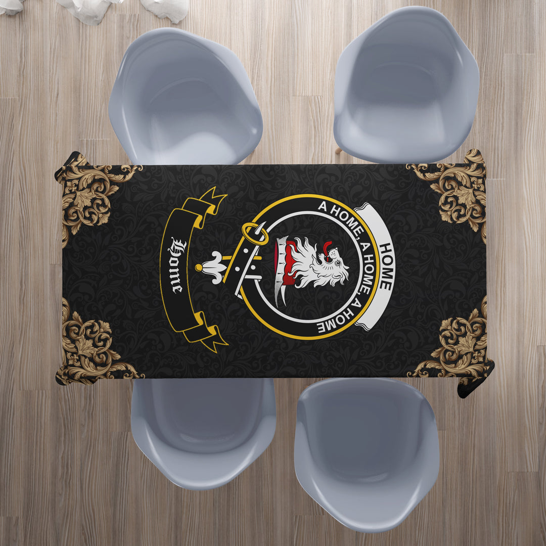 Home (or Hume) Crest Tablecloth - Black Style