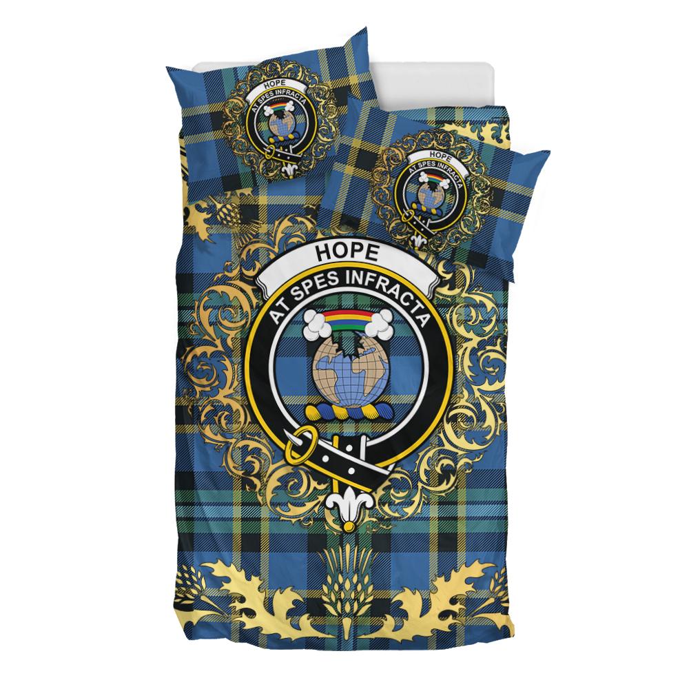 Hope Tartan Crest Bedding Set - Golden Thistle Style