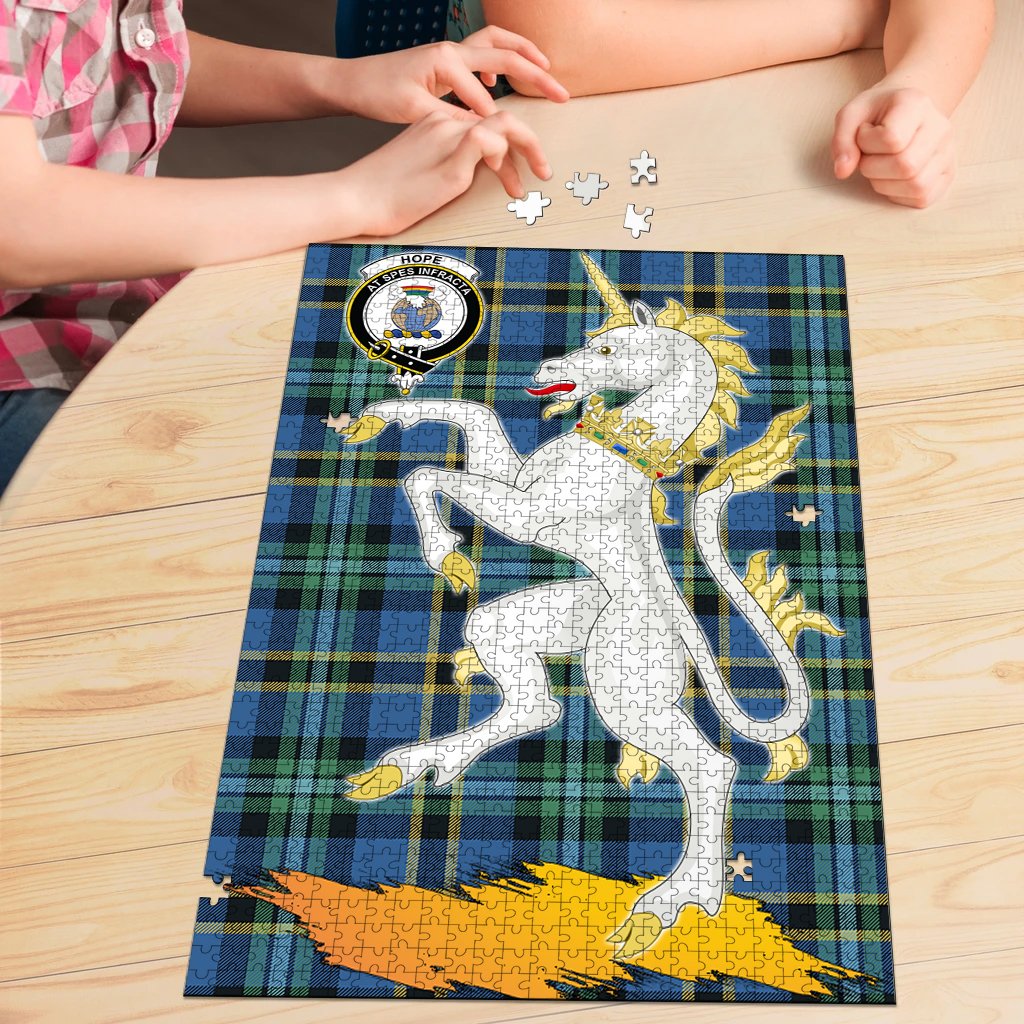 Hope Tartan Crest Unicorn Scotland Jigsaw Puzzles