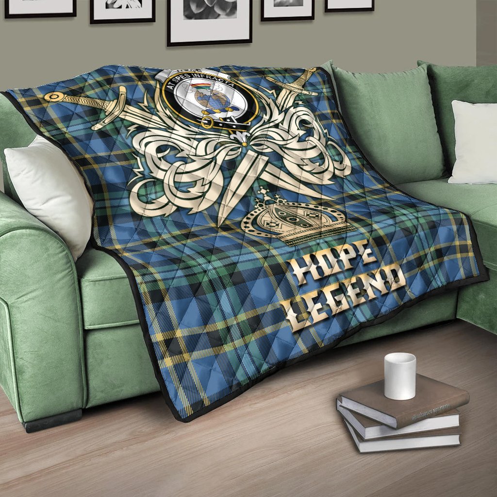 Hope Tartan Crest Legend Gold Royal Premium Quilt