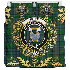 Hope (Vere) Lochcarron Tartan Crest Bedding Set - Golden Thistle Style