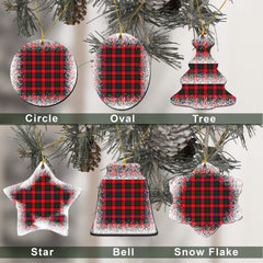 Hopkirk Tartan Christmas Ceramic Ornament - Snow Style