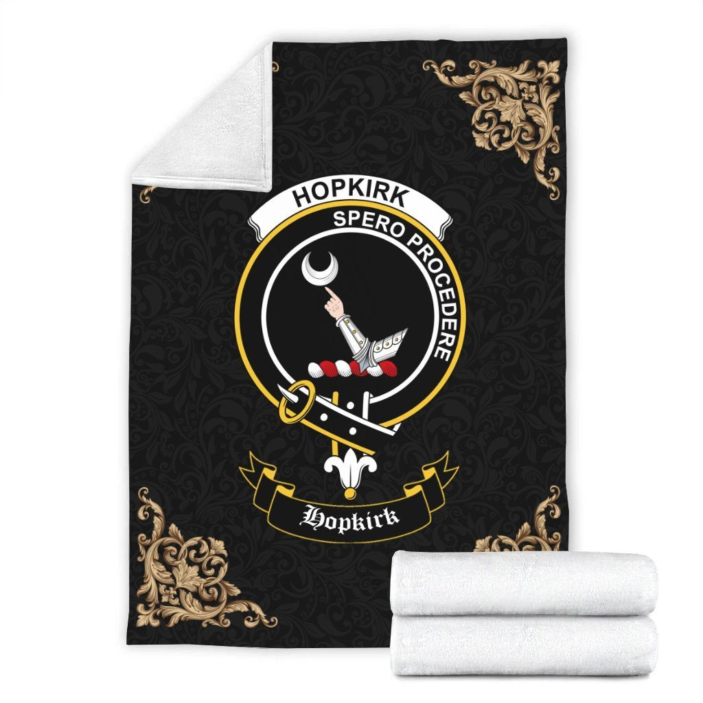 Hopkirk Crest Tartan Premium Blanket Black