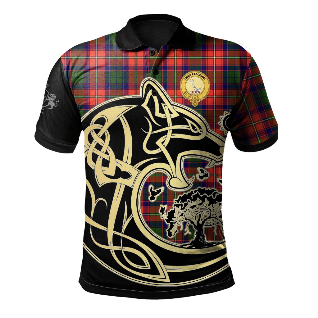 Hopkirk Tartan Polo Shirt Viking Wolf