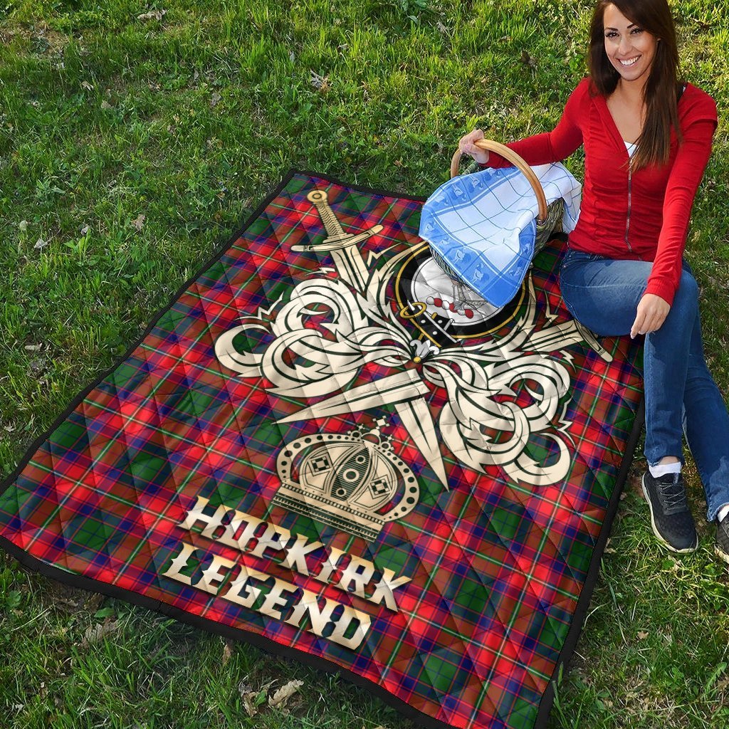 Hopkirk Tartan Crest Legend Gold Royal Premium Quilt