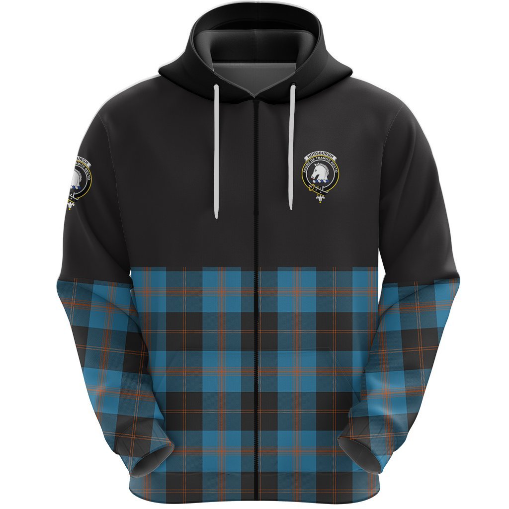 Horsburgh Clan Half Of Tartan Zipper Hoodie