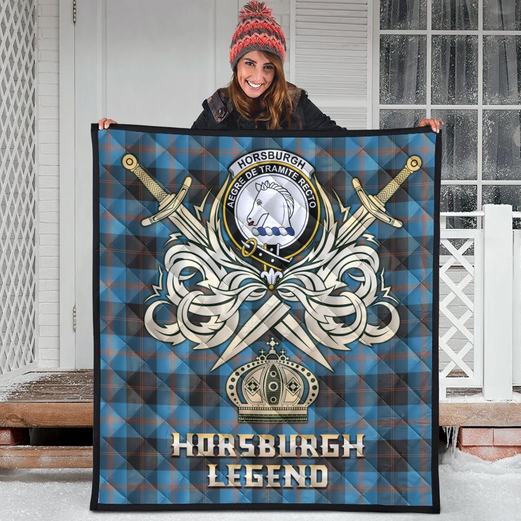 Horsburgh Tartan Crest Legend Gold Royal Premium Quilt