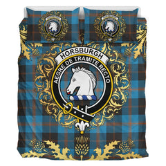 Horsburgh Tartan Crest Bedding Set - Golden Thistle Style