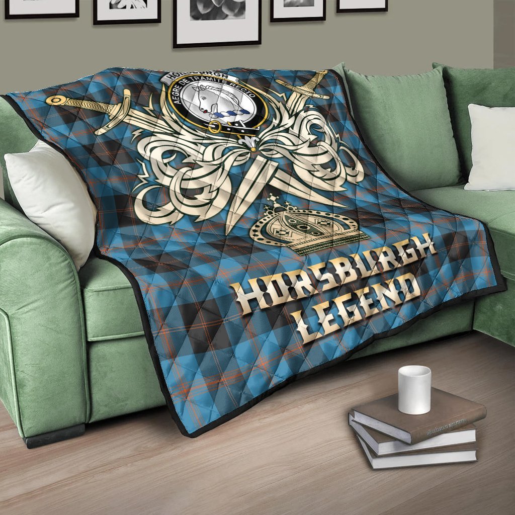 Horsburgh Tartan Crest Legend Gold Royal Premium Quilt