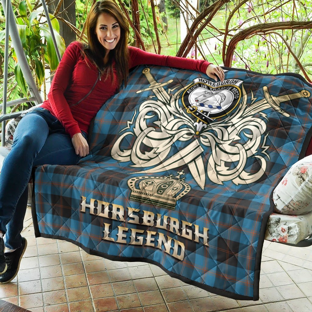 Horsburgh Tartan Crest Legend Gold Royal Premium Quilt