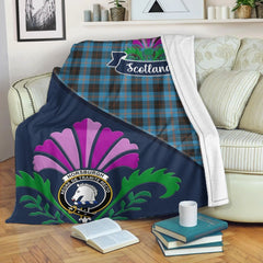Horsburgh Tartan Crest Premium Blanket - Thistle Style