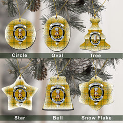 Houston Tartan Christmas Ceramic Ornament - Snow Style