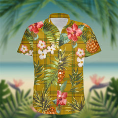 Houston Tartan Hawaiian Shirt Hibiscus, Coconut, Parrot, Pineapple - Tropical Garden Shirt