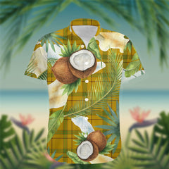 Houston Tartan Hawaiian Shirt Hibiscus, Coconut, Parrot, Pineapple - Tropical Garden Shirt