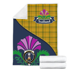 Houston Tartan Crest Premium Blanket - Thistle Style