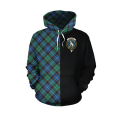 Hunter Ancient Tartan Hoodie Half of Me - Cross Style