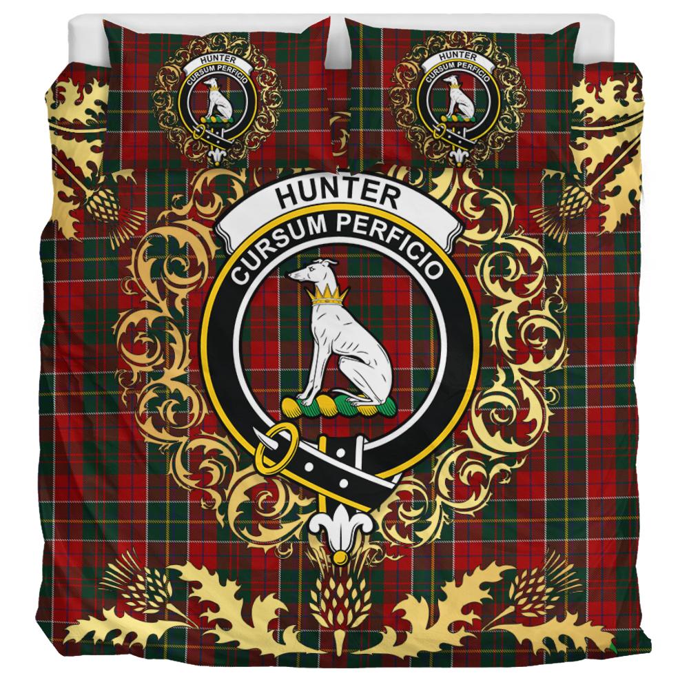 Hunter USA Tartan Crest Bedding Set - Golden Thistle Style