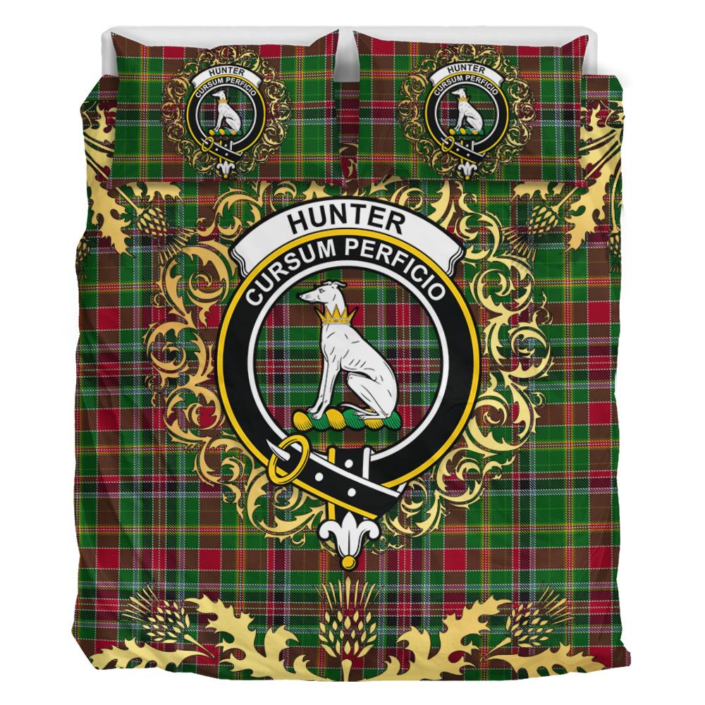 Hunter Wilsons Tartan Crest Bedding Set - Golden Thistle Style