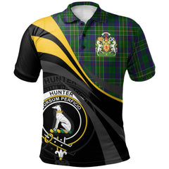 Hunter of Hunterston Tartan Polo Shirt - Royal Coat Of Arms Style
