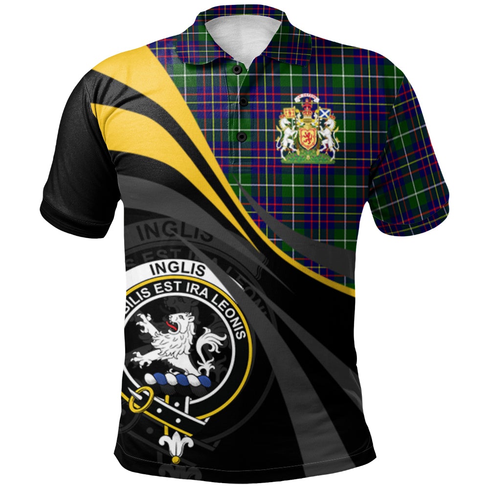 Inglis Modern Tartan Polo Shirt - Royal Coat Of Arms Style
