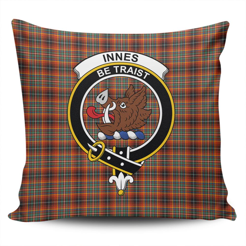 Scottish Innes Ancient Tartan Crest Pillow Cover - Tartan Cushion Cover