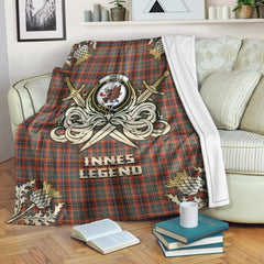 Innes Ancient Tartan Gold Courage Symbol Blanket