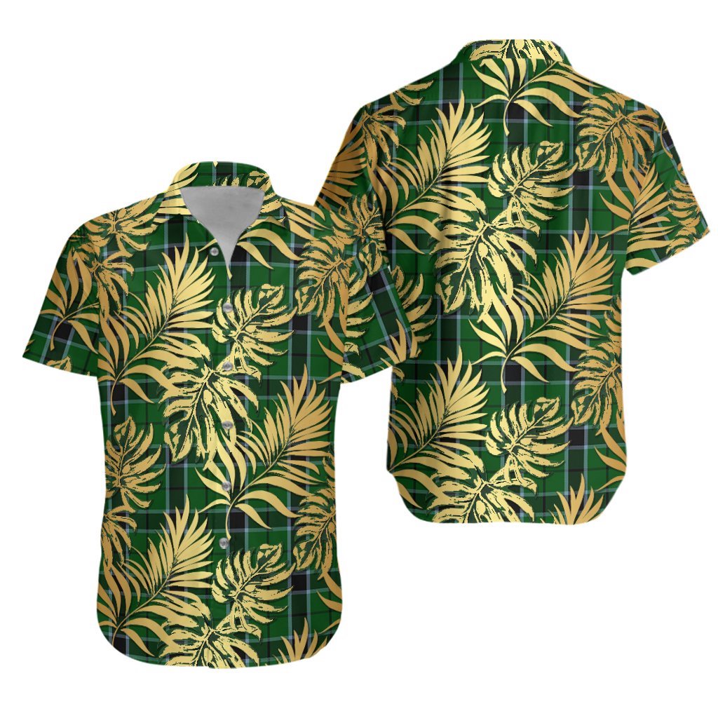 Innes Hunting Tartan Vintage Leaves Hawaiian Shirt
