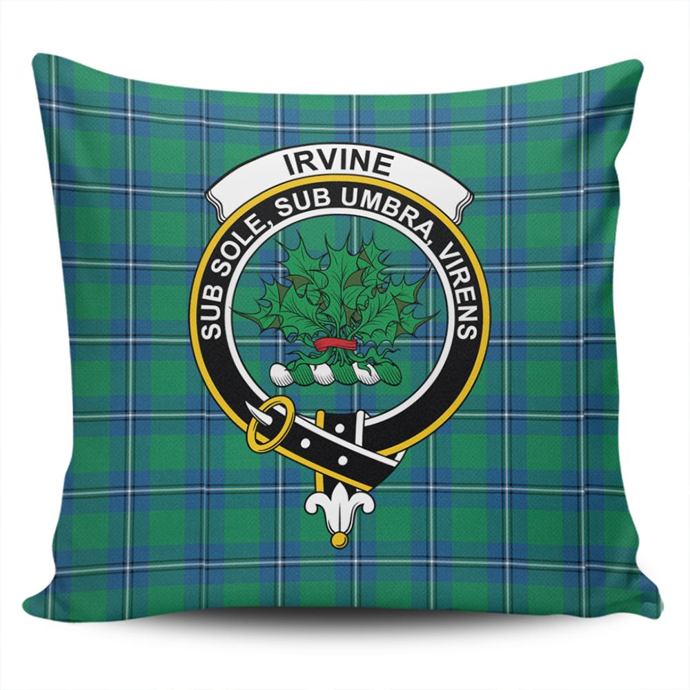 Scottish Irvine Ancient Tartan Crest Pillow Cover - Tartan Cushion Cover