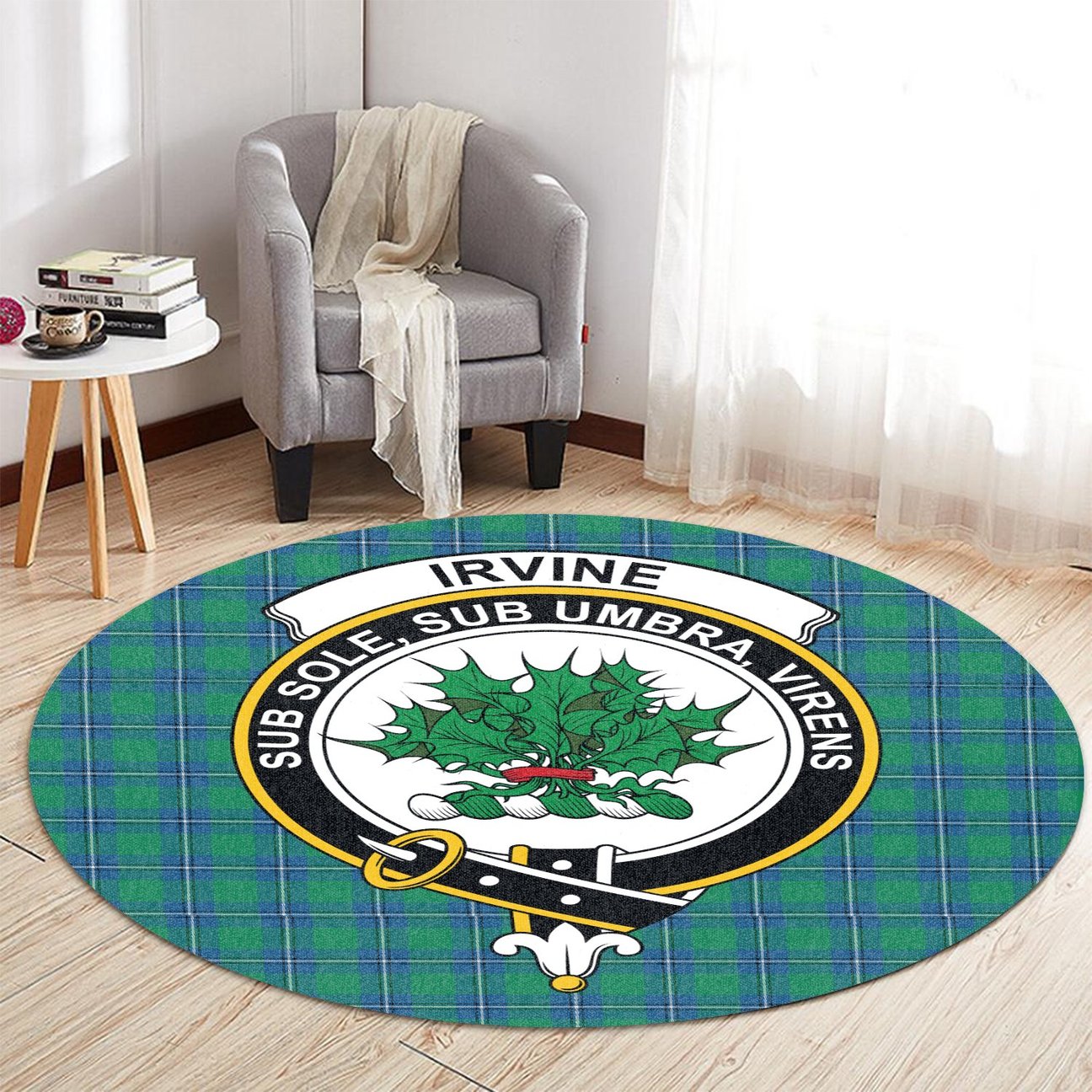 Irvine Ancient Tartan Crest Round Rug