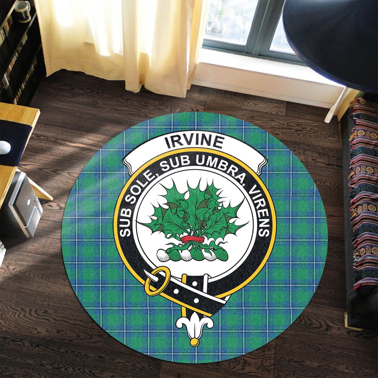 Irvine Ancient Tartan Crest Round Rug