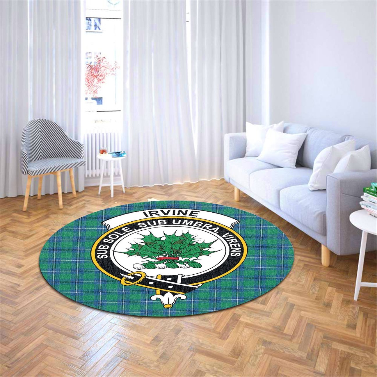 Irvine Ancient Tartan Crest Round Rug