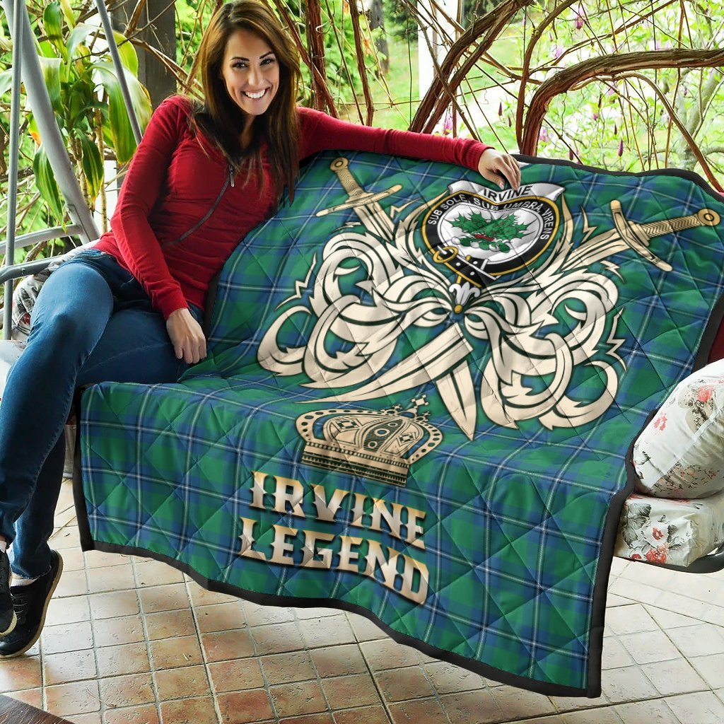 Irvine Ancient Tartan Crest Legend Gold Royal Premium Quilt