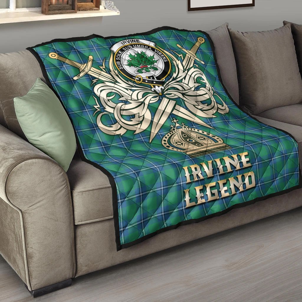 Irvine Ancient Tartan Crest Legend Gold Royal Premium Quilt