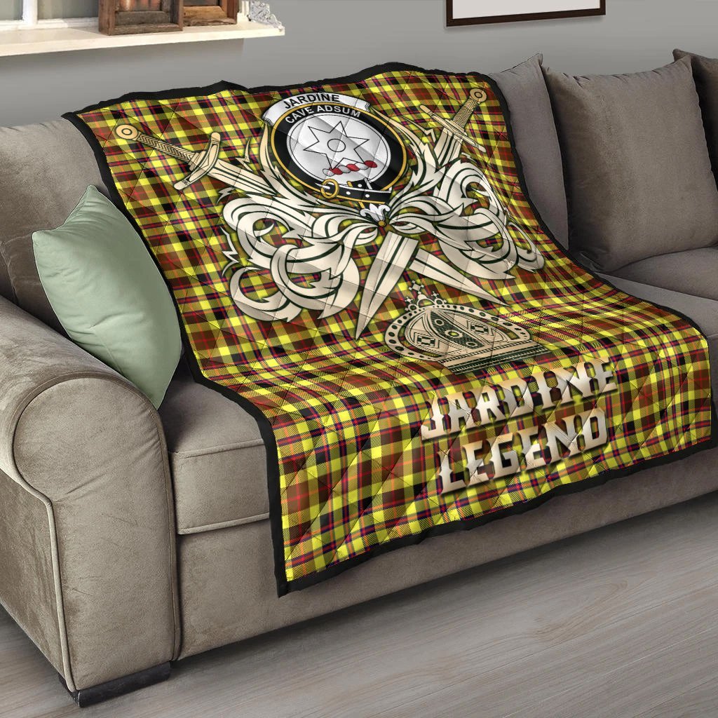 Jardine Tartan Crest Legend Gold Royal Premium Quilt