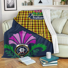 Jardine Tartan Crest Premium Blanket - Thistle Style