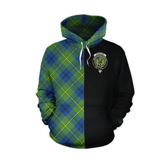 Johnston Ancient Tartan Hoodie Half of Me - Cross Style