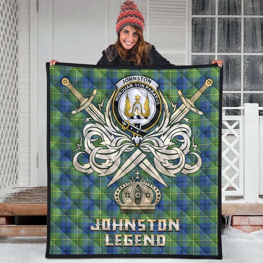 Johnston Ancient Tartan Crest Legend Gold Royal Premium Quilt